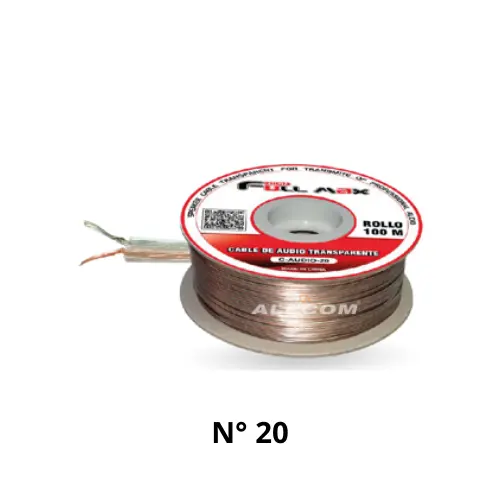 CABLE MELLIZO TRANSPARENTE CCA 2X7/0.2mm CCA R/N #20 ROLLOX100MTS FULL MAX