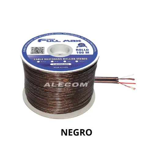 CABLE SILICONADO MELLIZO STEREO 8 ROLLOx100MTS BLACK FULL MAX 