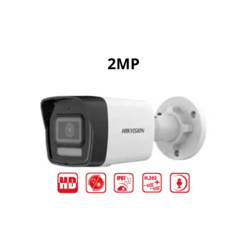 CAMARA TUBO IP 2MP SMART HYBRID LIGHT 2.8MM CON IR Y AUDIO HIKVISION
