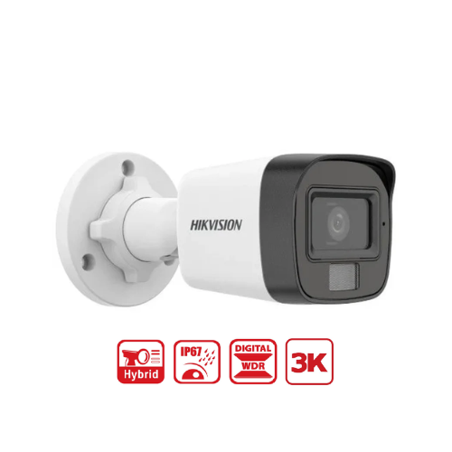 CAMARA TUBO 5MP 3K EXTERIOR SMART HYBRID LIGHT IR 25M 2.8MM C/AUDIO HIKVISION