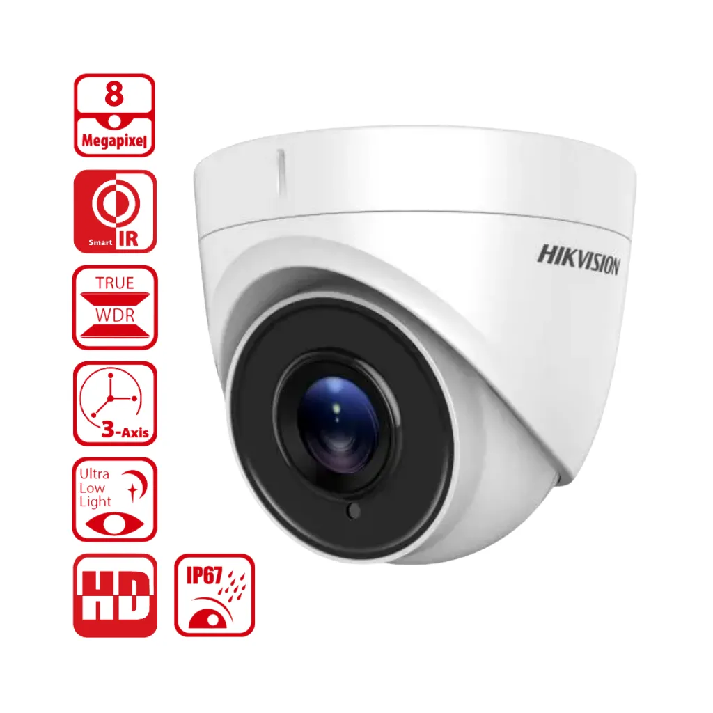 CAMARA ANALOGO 8MP DOMO EXTERIOR L-2.8MM IR-50MTS HIKVISION
