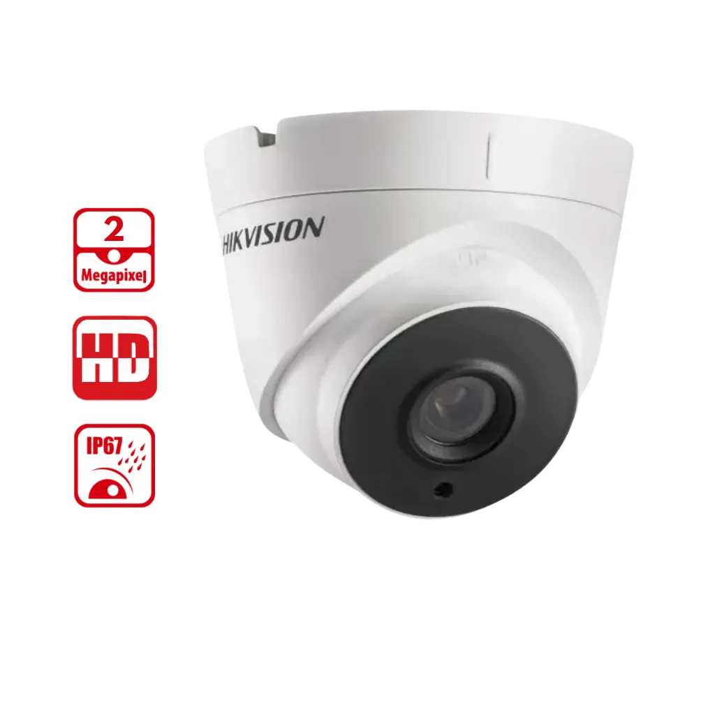 CAMARA ANALOGO 2MP DOMO EXTERIOR PoC L2.8MM IR-20MTS IP66 HIKVISION
