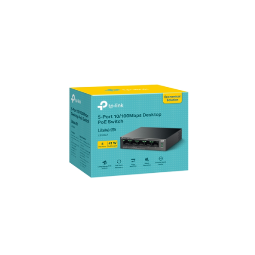 SWITCH DE SOBREMESA DE 5 PUERTOS A 10/100 MBPS CON 4 PUERTOS POE TP-LINK