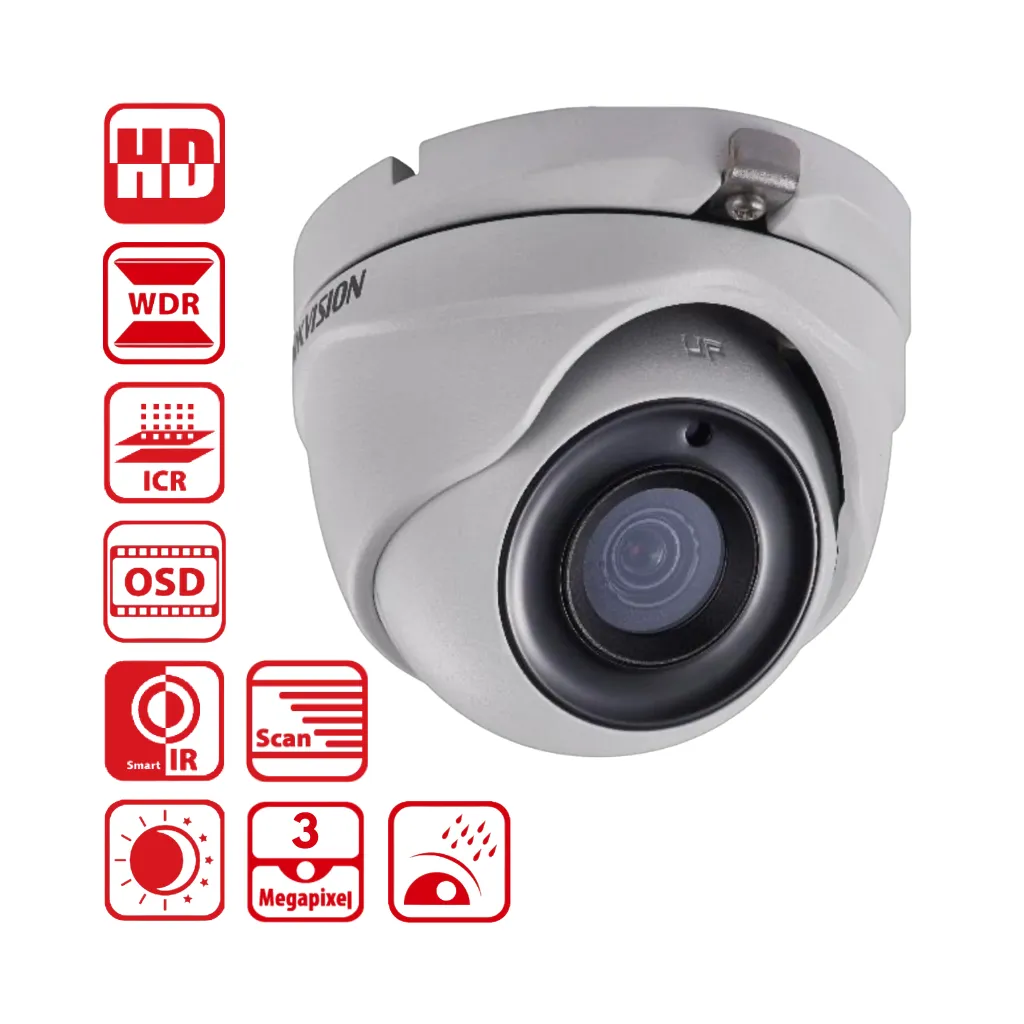 CAMARA ANALOGO 3MP DOMO EXTERIOR IR 20MTS HIKVISION