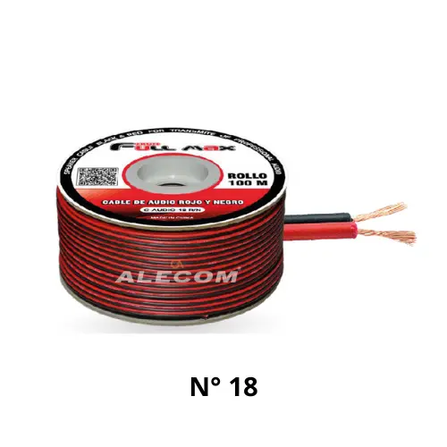 CABLE BICOLOR R/N 2x12/0.2mm CCA OD: 2x4mm ROLLOx100MTS FULL MAX