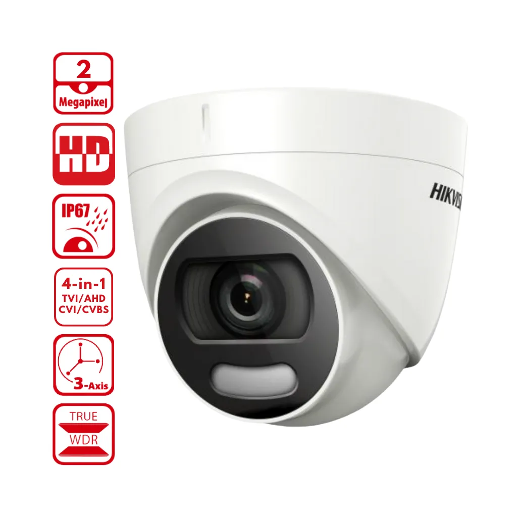 CAMARA ANALOGO 2MP DOMO COLORVU L3.6MM IR 20M HIKVISION