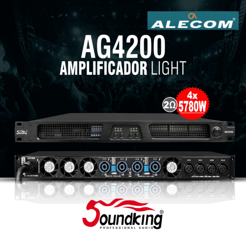 AMPLIFICADOR LIGHT 4x4760W 2 OHM AG 4200 SOUNDKING