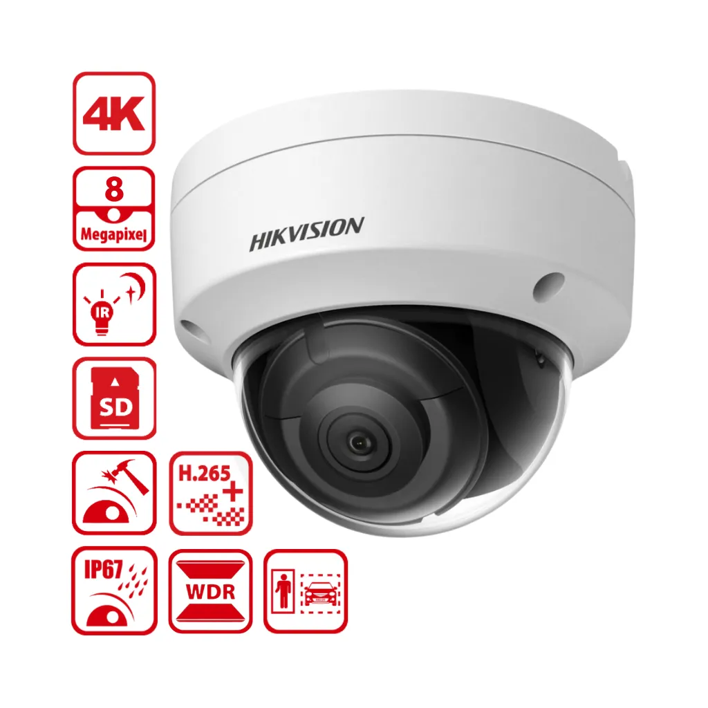 CAMARA IP DOMO 8MP 4K. LENTE 2.8MM - 220V HIKVISION