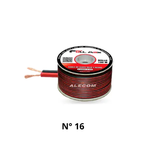 CABLE BICOLOR R/N 2x18/0.2mm CCA OD: 2.5x5MM ROLLOx100MTS FULL MAX