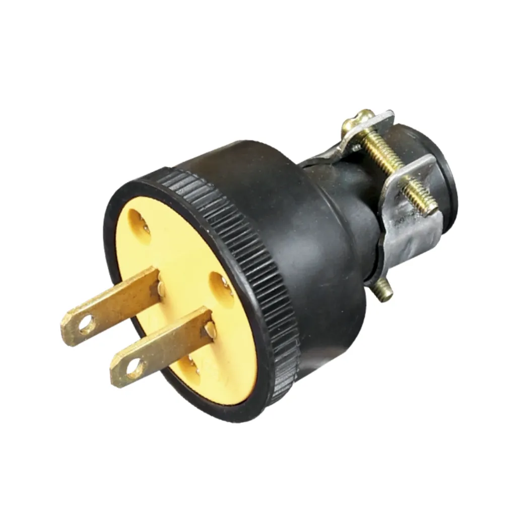[50111] ENCHUFE OPALUX 15 AMP ESPIGA PLANA NEGRO C/PVC