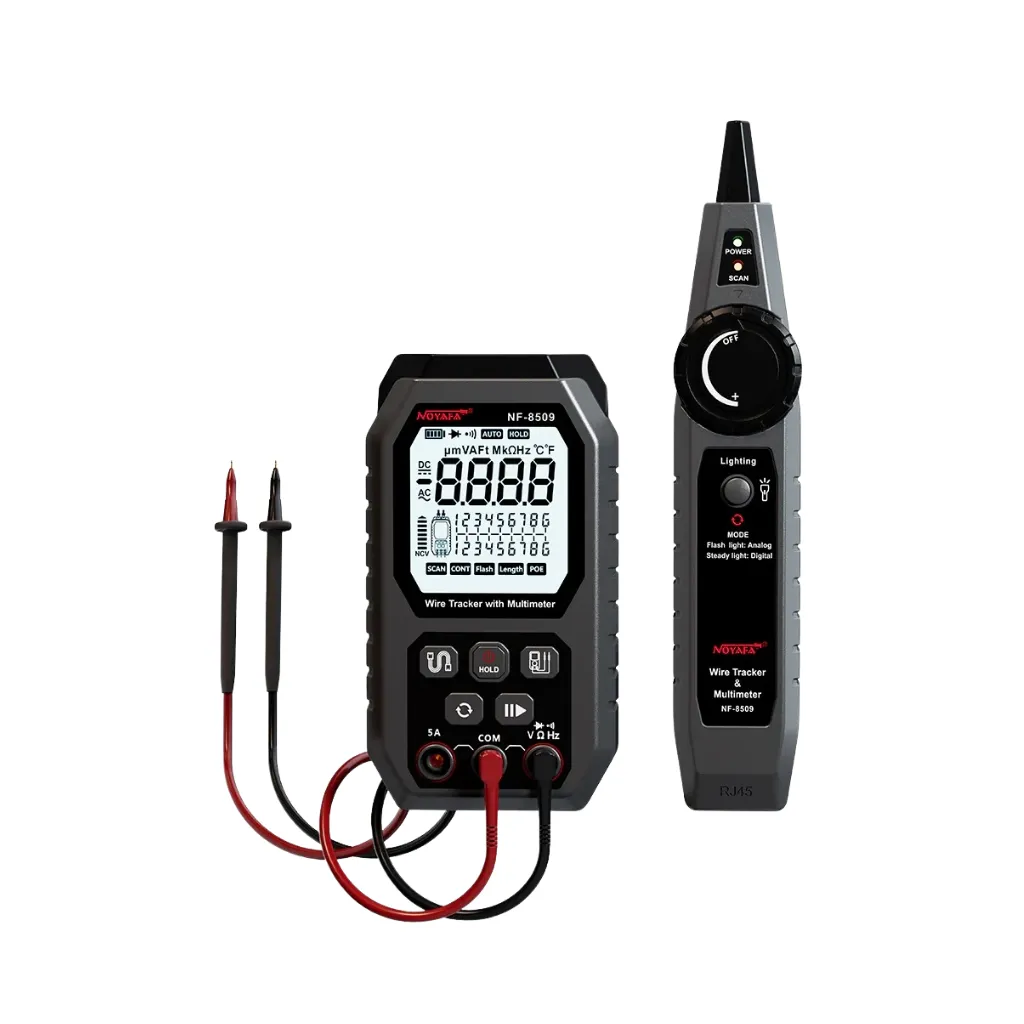 [NF-8509] RASTREADOR DE CABLES 2 EN 1 C/MULTIMETRO, PRUEBAS DE RED Y DETECCION DE CABLES NOYAFA