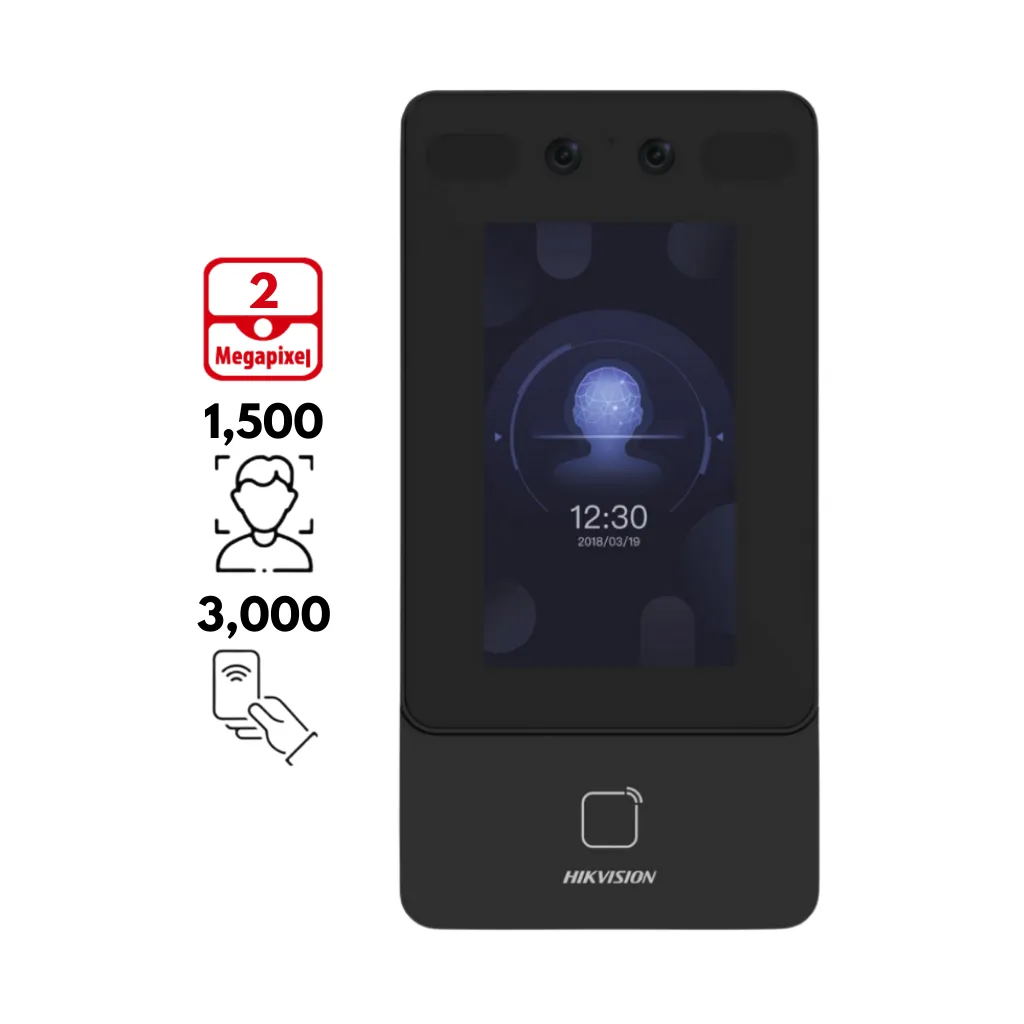 [DS-K1T342EX-PE] CONTROL ACCESO ASISTENCIA EXTERIOR SOPORTA PoE IP65 AUDIO BIDIREC 1,500 ROSTROS 3,000 TARJ EM (2) HIKVISION