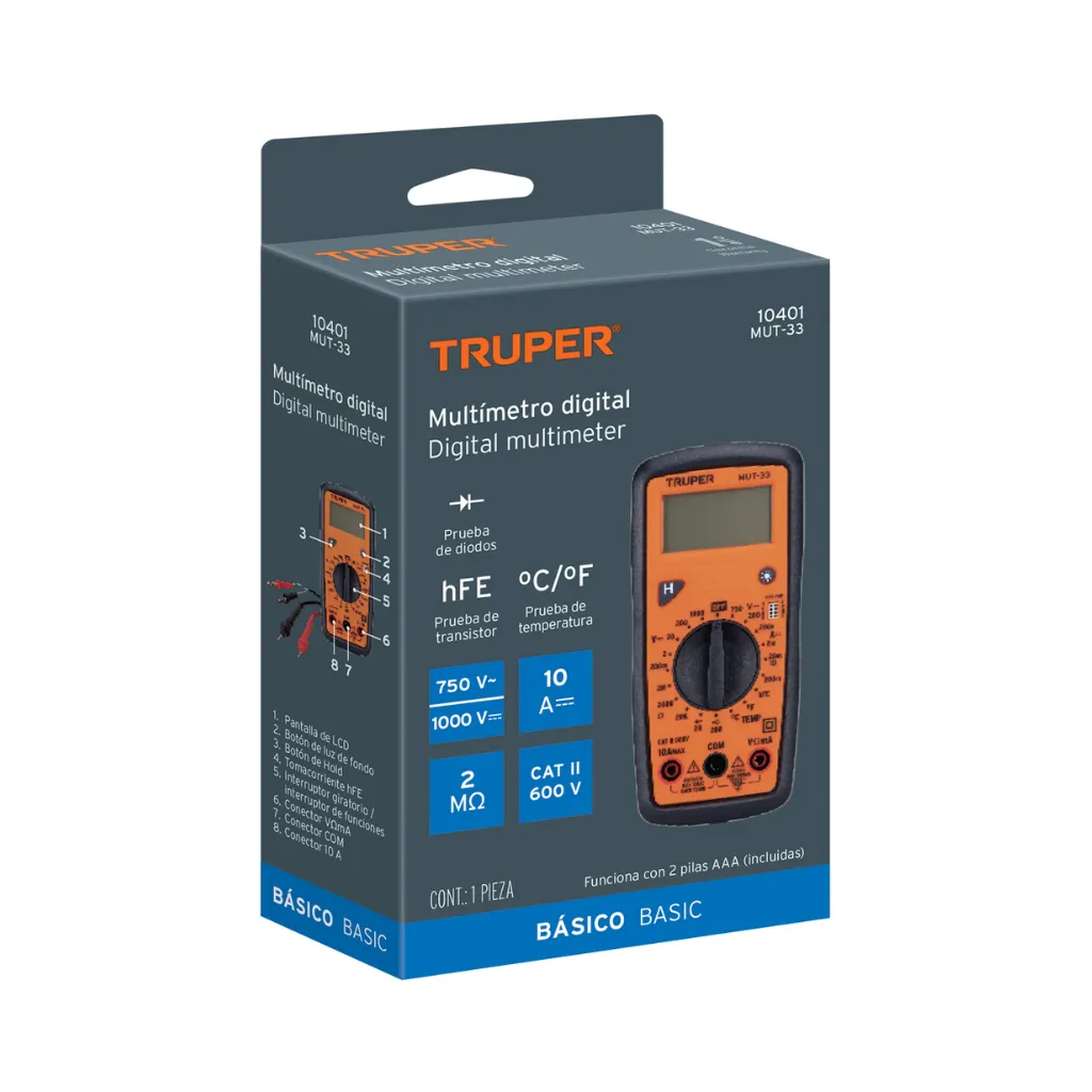 [10401] MULTIMETRO DIGITAL JUNIOR MUT-33 TRUPER