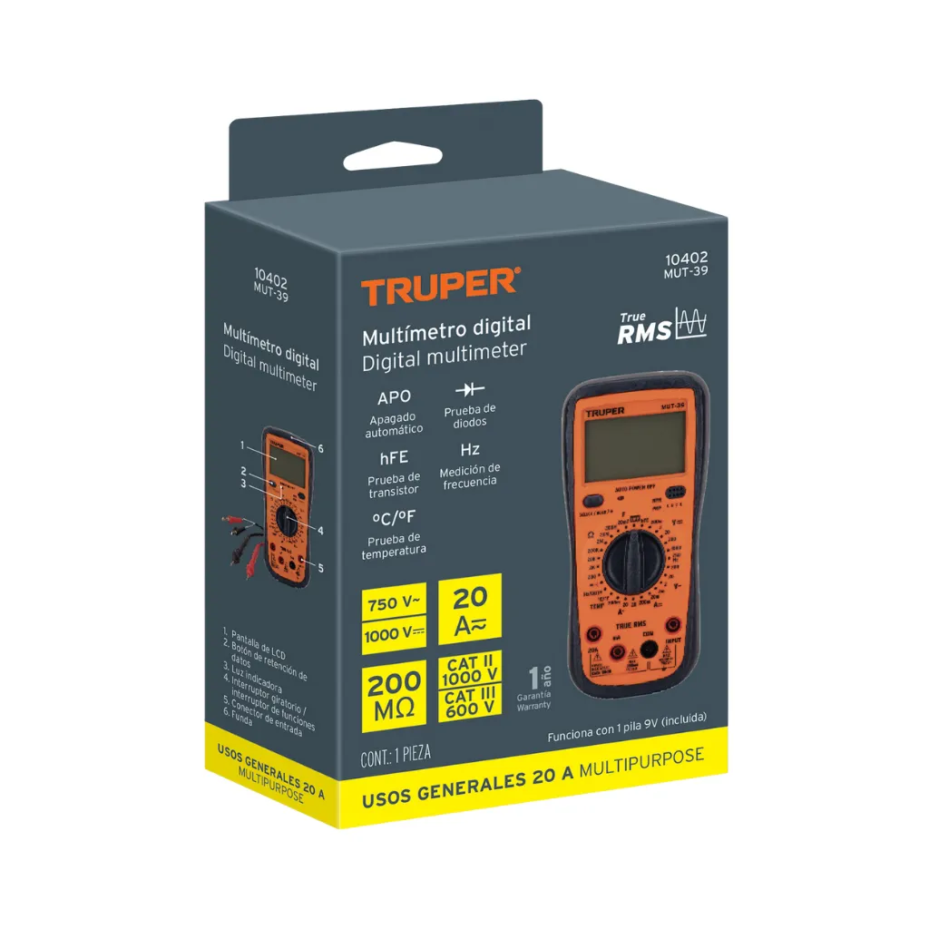 [10402] MULTIMETRO DIGITAL PROFESIONAL MUT-39 TRUPER