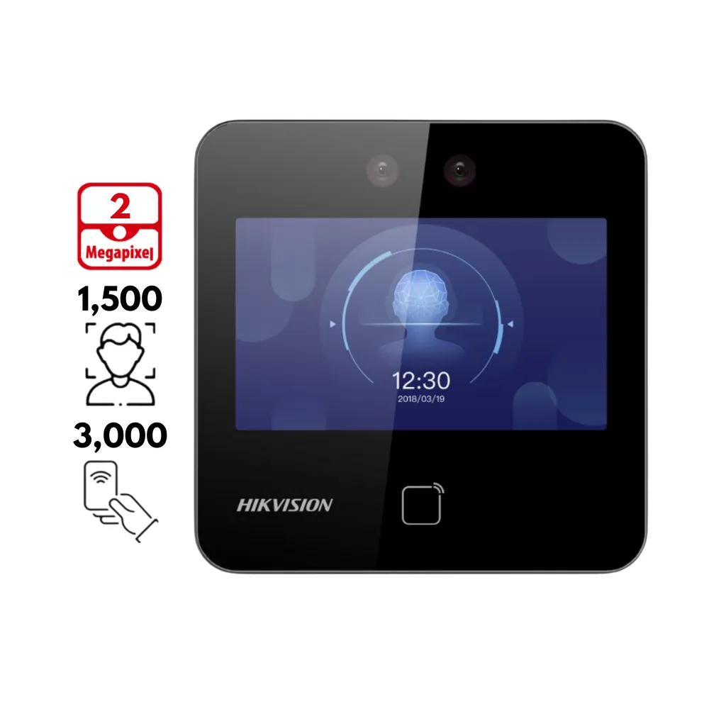 CONTROL DE ACCESO FACIAL 1500 ROSTROS Y 3000 TARJETAS HIKVISION