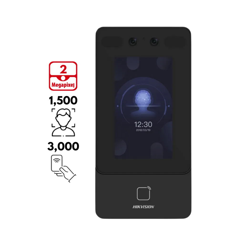 CONTROL DE ACCESO IP65 FACIAL 1500 ROSTROS Y 3000 TARJETAS HIKVISION