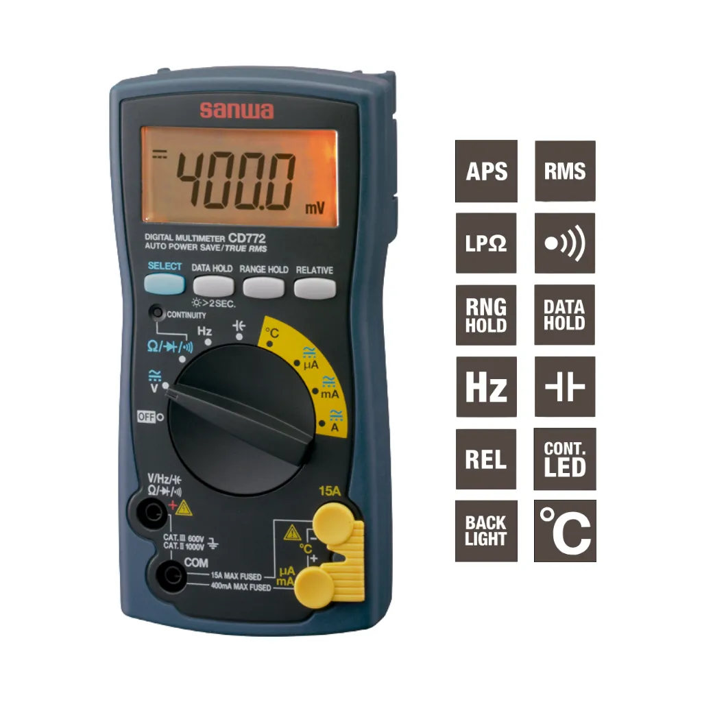 MULTIMETRO DIGITAL AUTORANGO C/TEMPERATURA SANWA