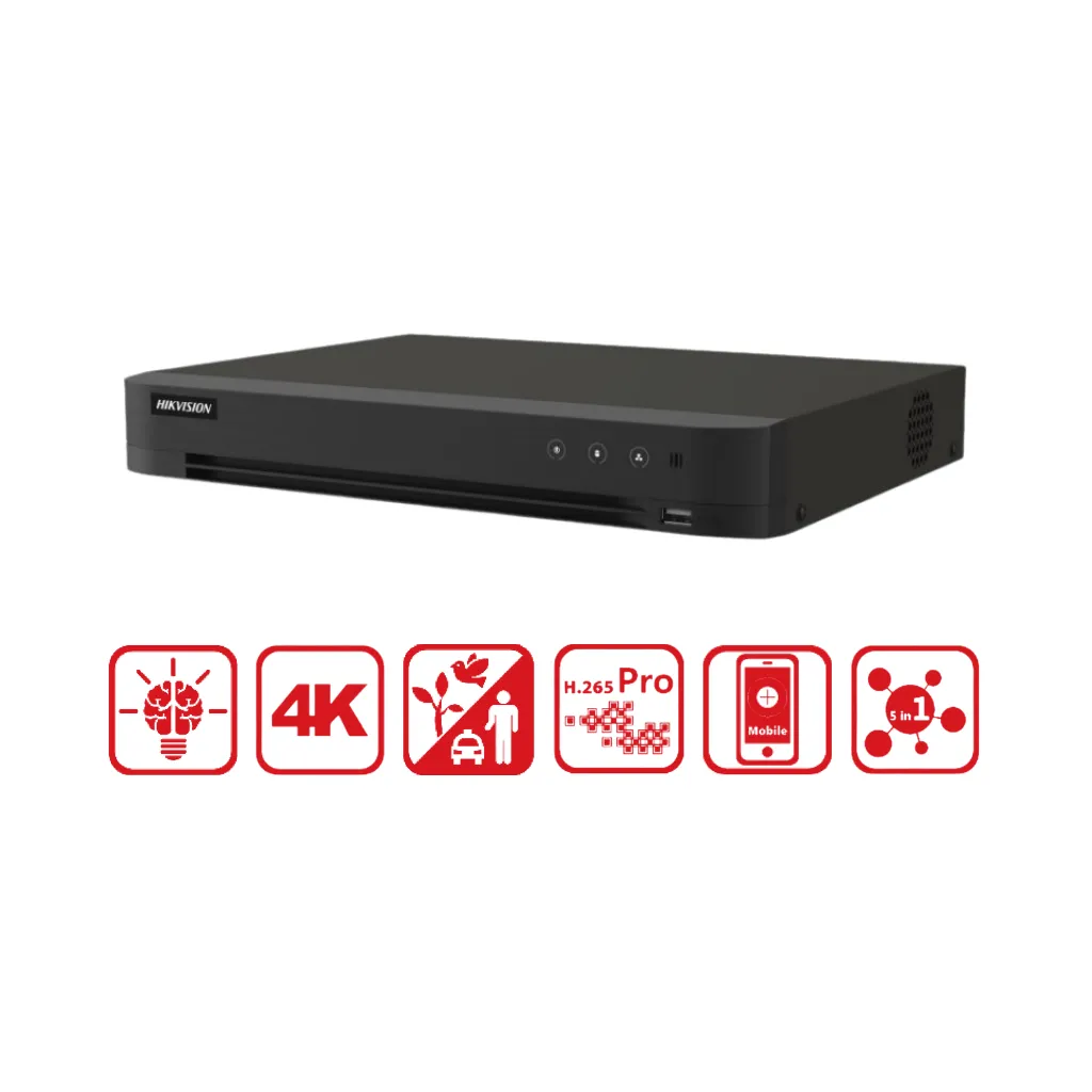 [IDS-7208HUHI-M1/XT] DVR 8CH 8MP 1HDD HASTA 12TB ACUSENSE CON ANALITICA HIKVISION