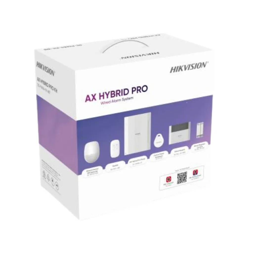 [DS-PHA64-KIT-WB] KIT DE ALARMA HIBRIDA 8Z CON DISPOSITIVOS CABLEADOS HIKVISION