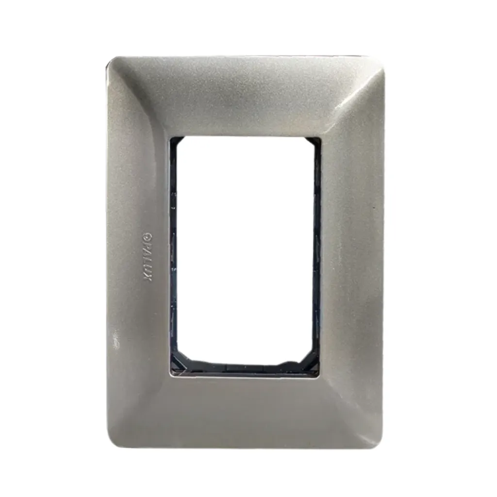 PLACA DE PARED P/TOMACORRIENTES Y/O MIXTO SILVER OPALUX