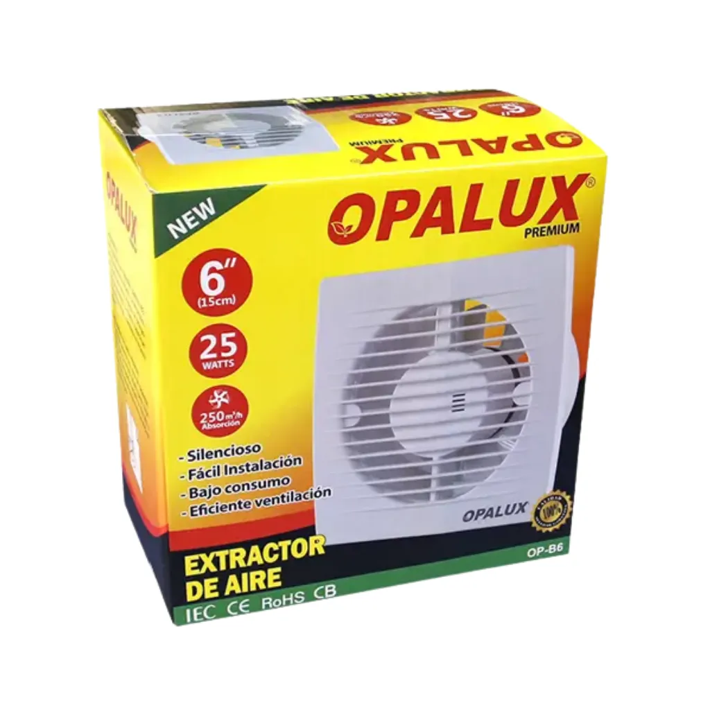 [OP-B6] EXTRACTOR DE AIRE 220-240V 50-60HZ 6PUL OPALUX