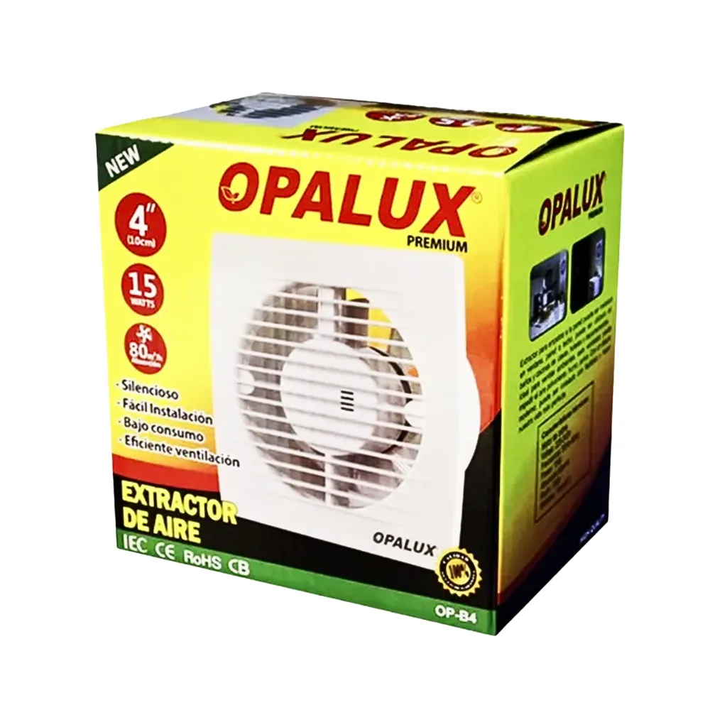 [OP-B4] EXTRACTOR DE AIRE 4 15W OPALUX 220-240V 50-60HZ 80M3 OPALUX