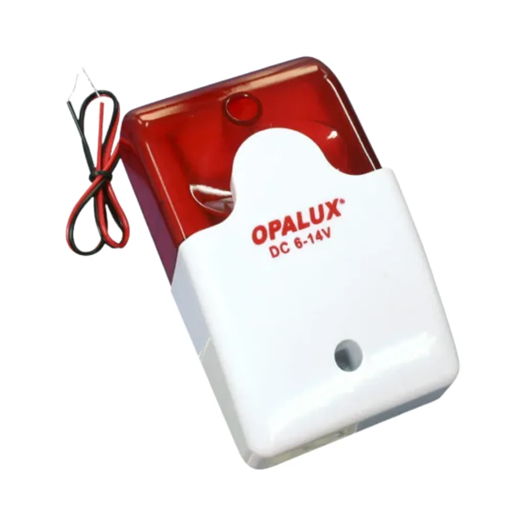 STROBO C/SIRENA 6-14VDC 300MA BLANCO OPALUX