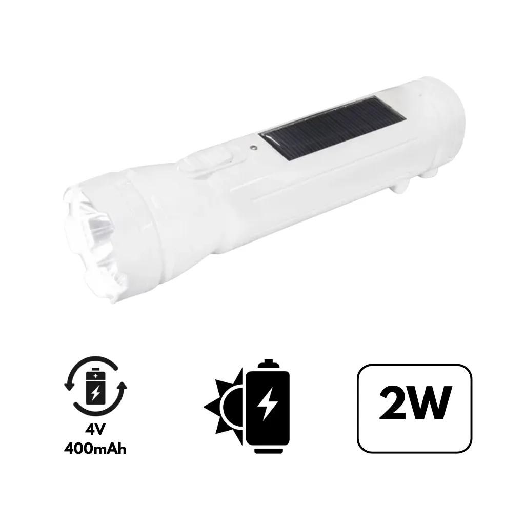 [OP-4213PL] LINTERNA Y LAMPARA LED 2W C/PANEL RECARGABLE OPALUX