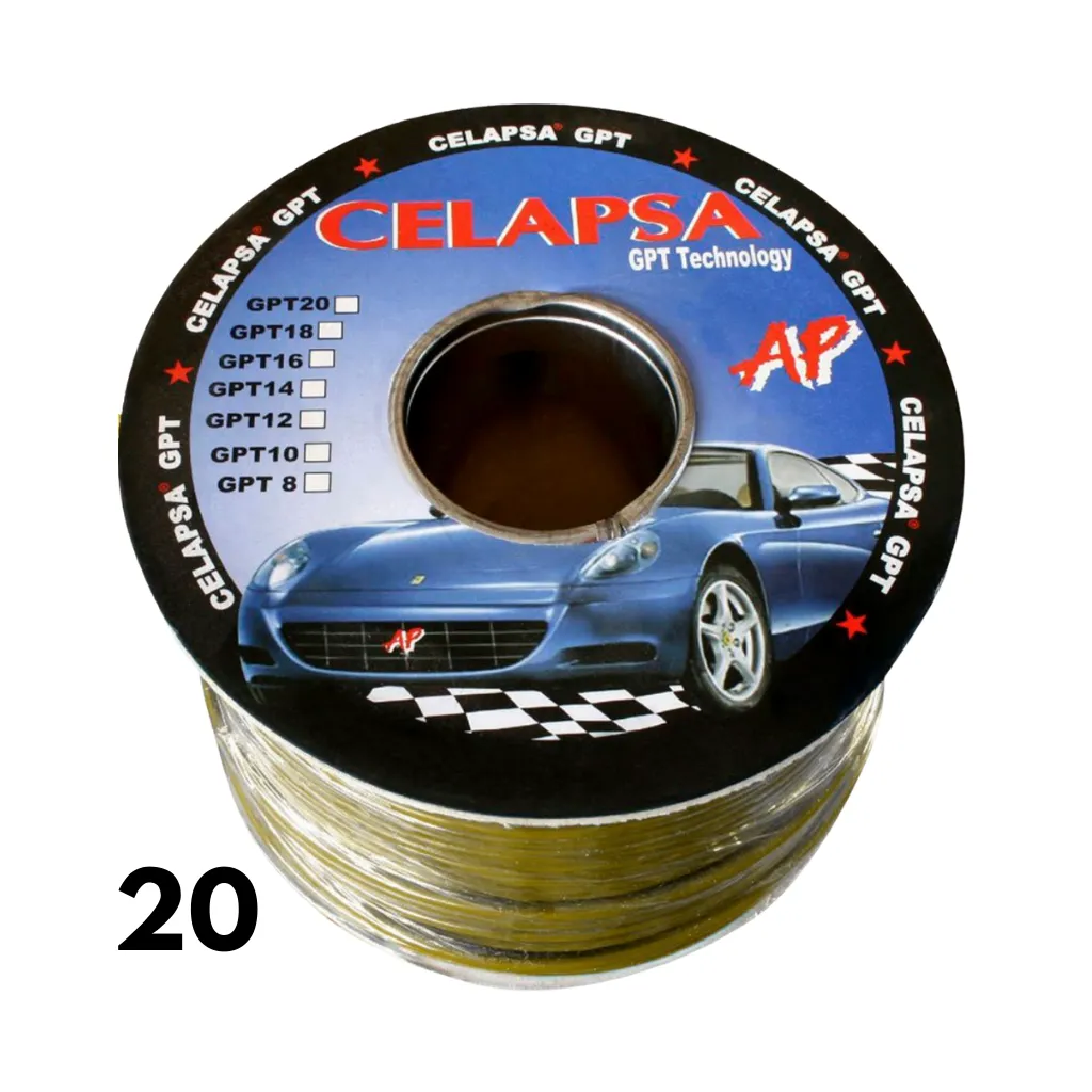 [GPT-20A] CABLE AUTOMOTRIZ N° 20 GPT AMARILLO ROLLOx100MTS CELAPSA