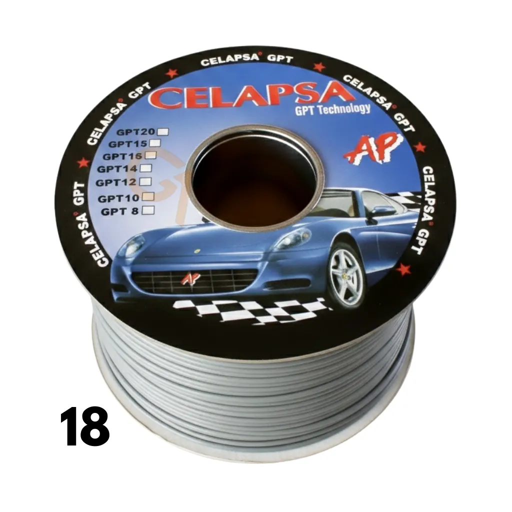 CABLE AUTOMOTRIZ N° 18 GPT GRIS ROLLOx100MTS CELAPSA