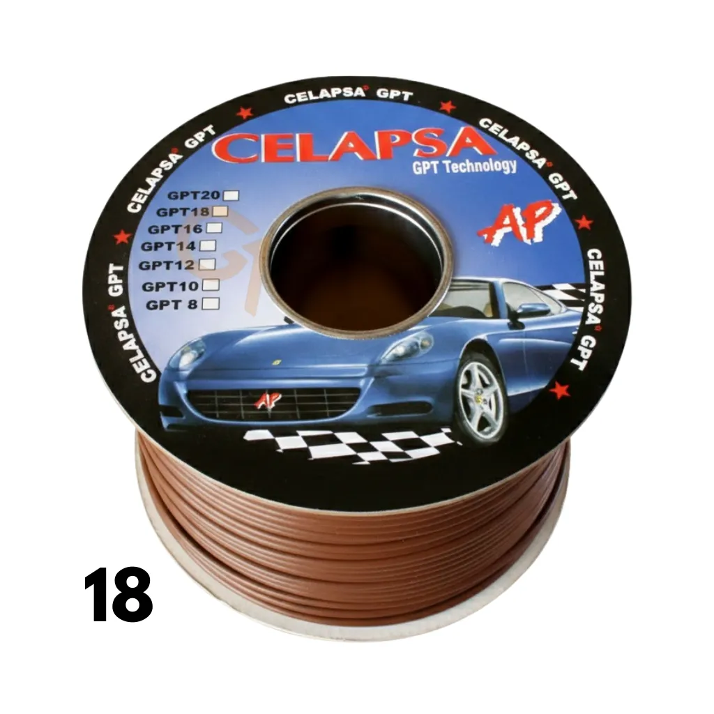 [GPT-18MA] CABLE AUTOMOTRIZ N° 18 GPT MARRON ROLLOx100MTS CELAPSA