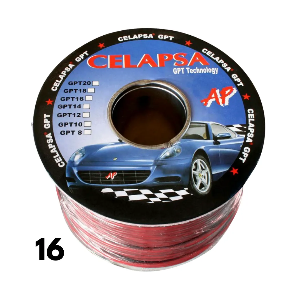 CABLE AUTOMOTRIZ N° 16 GPT ROJO ROLLOx100MTS CELAPSA