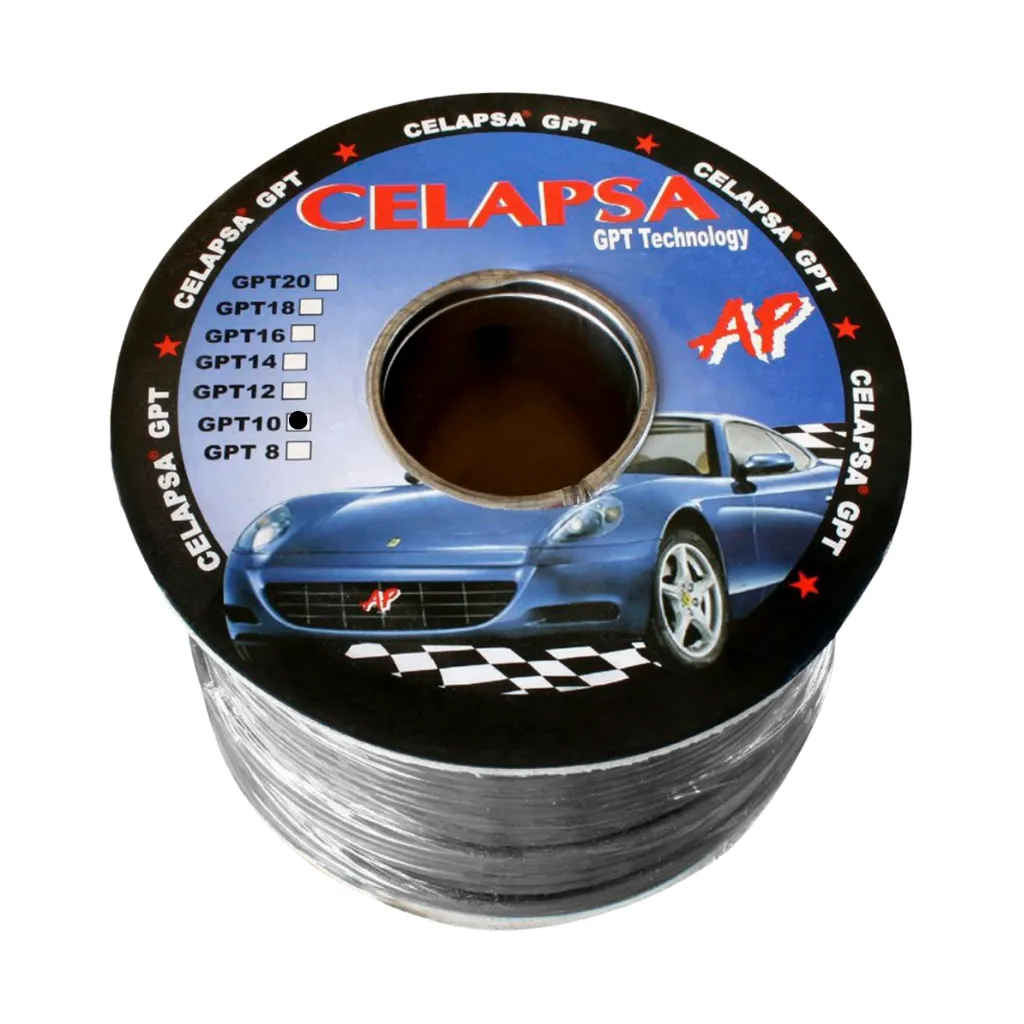 CABLE AUTOMOTRIZ N° 10 GPT NEGRO ROLLOx100MTS CELAPSA
