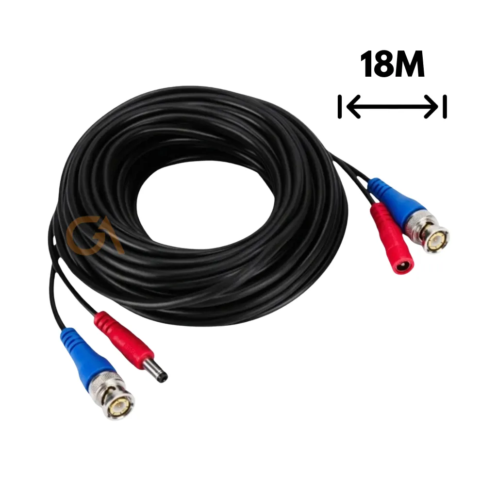 CABLE EXTENCION P/CAMARA DE SEGURIDAD BNC RCA 18MTS
