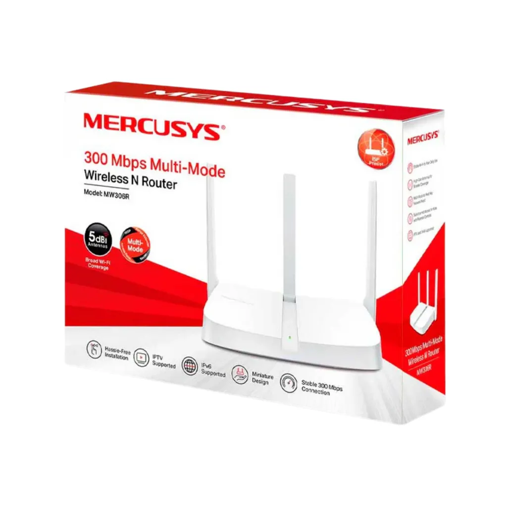 [MW306R] ROUTER N 300 MBPS MULTIMODO, 3 ANTENAS MERCUSYS