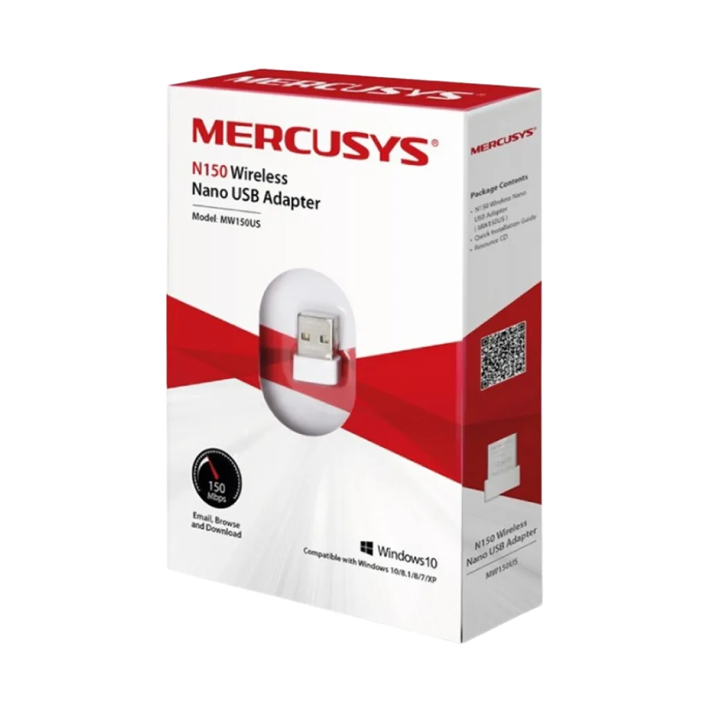 [MW150US] MINI ADAPTADOR USB INALAMBRICO N A 150 MBPS MERCUSYS