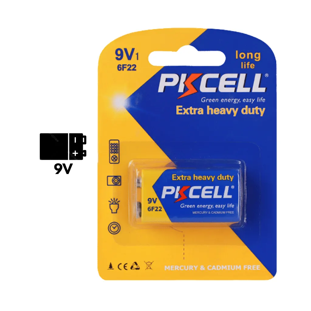 [6F22-9V-PKCELL] BATERIA EXTRA HEAVY DUTY (ZN-C) 9V xUND. PIKCELL