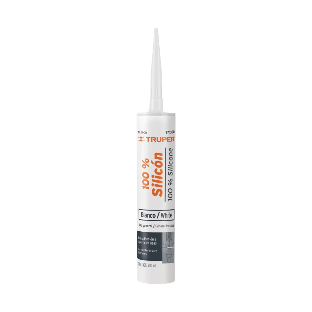 SILICONA EN TUBO BLANCO SELLADORA MULTIUSOS  SIL-100B TRUPER