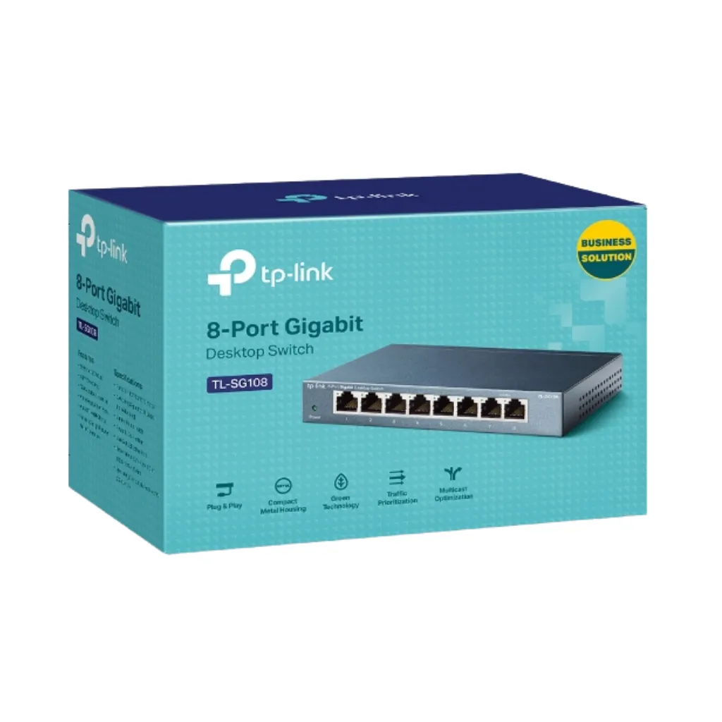 [TL-SG108] SWITCH GIGABIT 8 PUERTOS 10/100/1000 MBPS METALICO TP-LINK