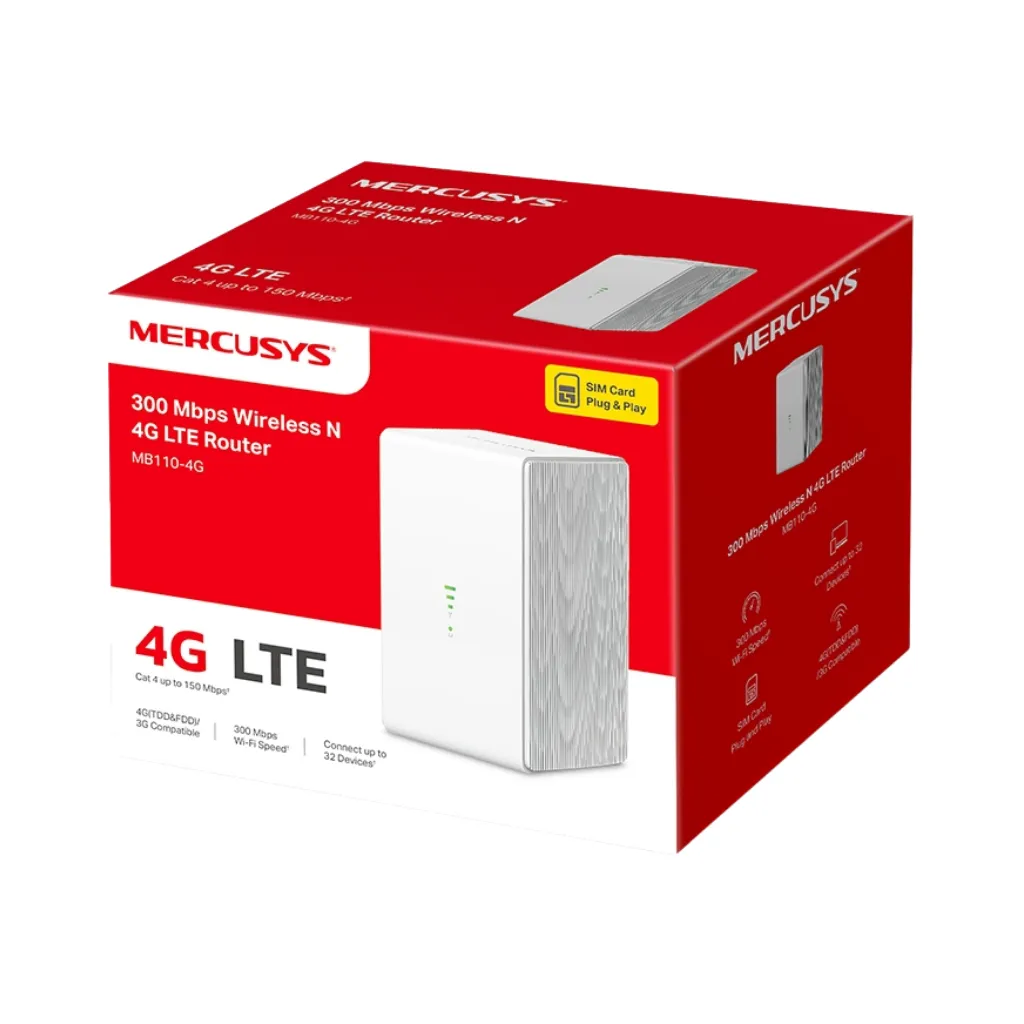 [MB110-4G(UN)] ROUTER INALÁMBRICO 4G LTE DE 300 MBPS MERCUSYS