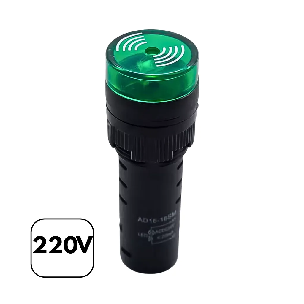 [AD22-22SM/G] PILOTO ZUMBADOR 220V AC VERDE CASIEL