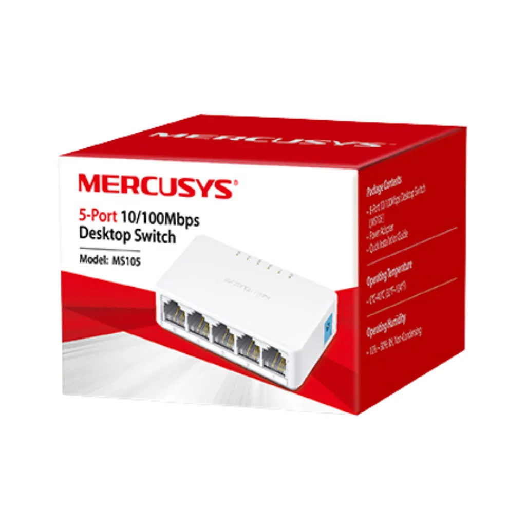 SWITCH 5 PUERTOS 10/100 Mbps MERCUSYS
