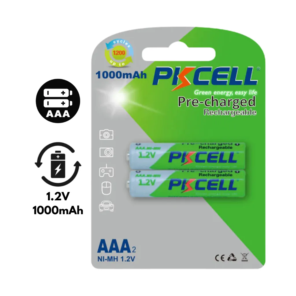 [NI-MH-1.2V-PRE] BATERIA PRE-CARGADA (LSD) Ni-Mh, 1.2V-1000mA BLISx2UND. PKCELL