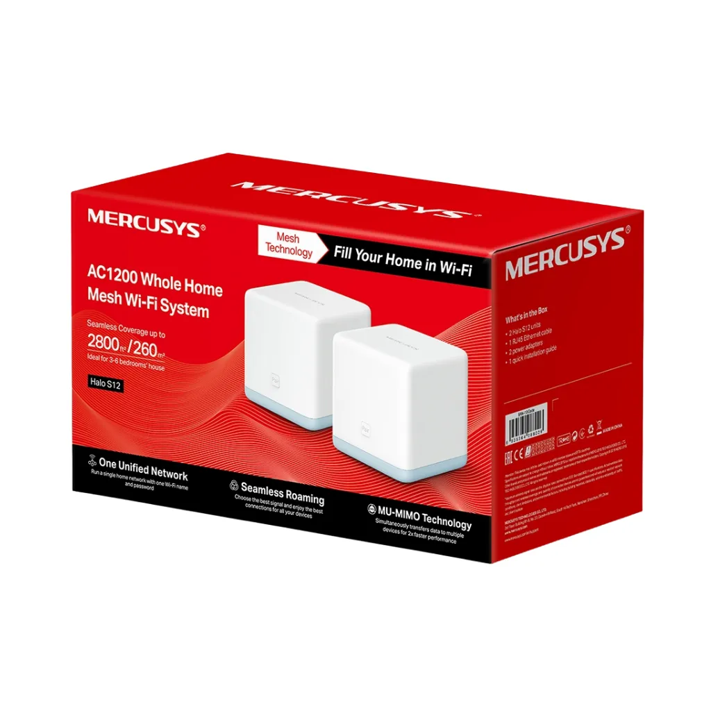 [HALO S12-2] WI-FI MESH AC1200 2-PACK MERCUSYS