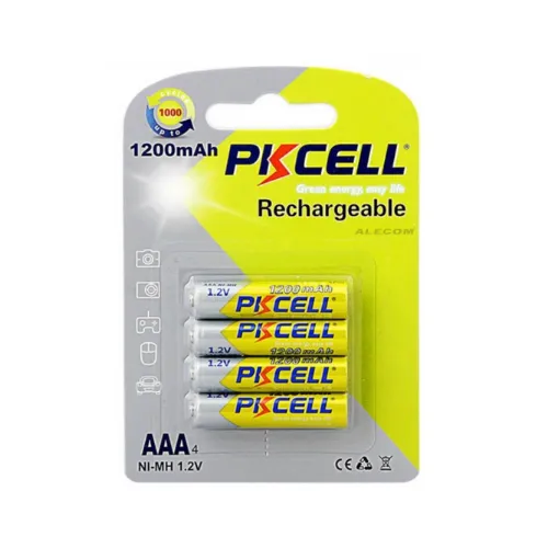 [NI-MH-1.2V-AAA] BATERIA RECARGABLE Ni-Mh 1.2V 1200mA BLISx4UND. PKCELL