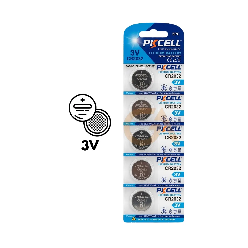 BATERIA TIPO BOTON 3V 210mA CR2032-5B BLISx5UND. PKCELL