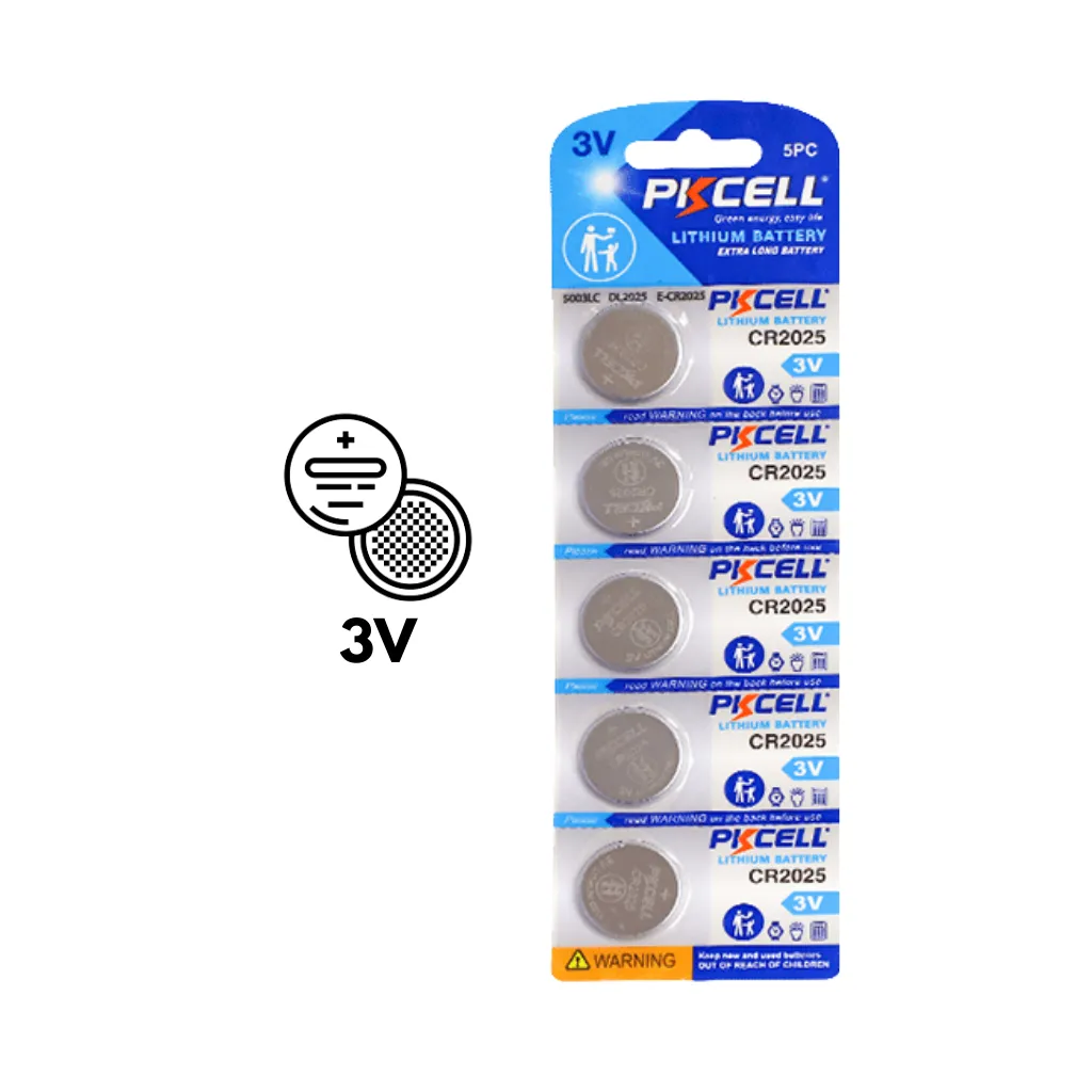 PILA TIPO BOTON 3V 150mA CR2025-B BLISx5UND. PKCELL