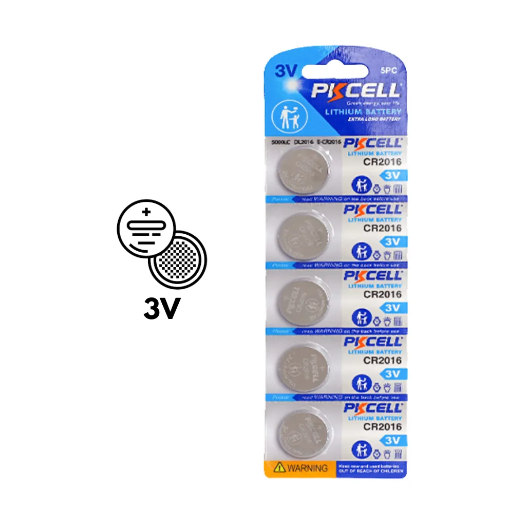 BATERIA TIPO BOTON 3V.75mA 5 (CR2016-5B) BLISx5UND. PKCELL