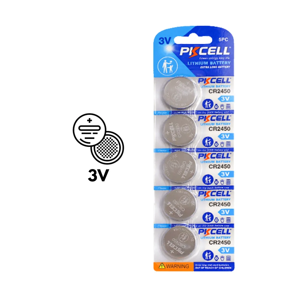 [CR2450] PILA TIPO BOTON 3V-550mA CR2450-5B BLISx5UND. PKCELL