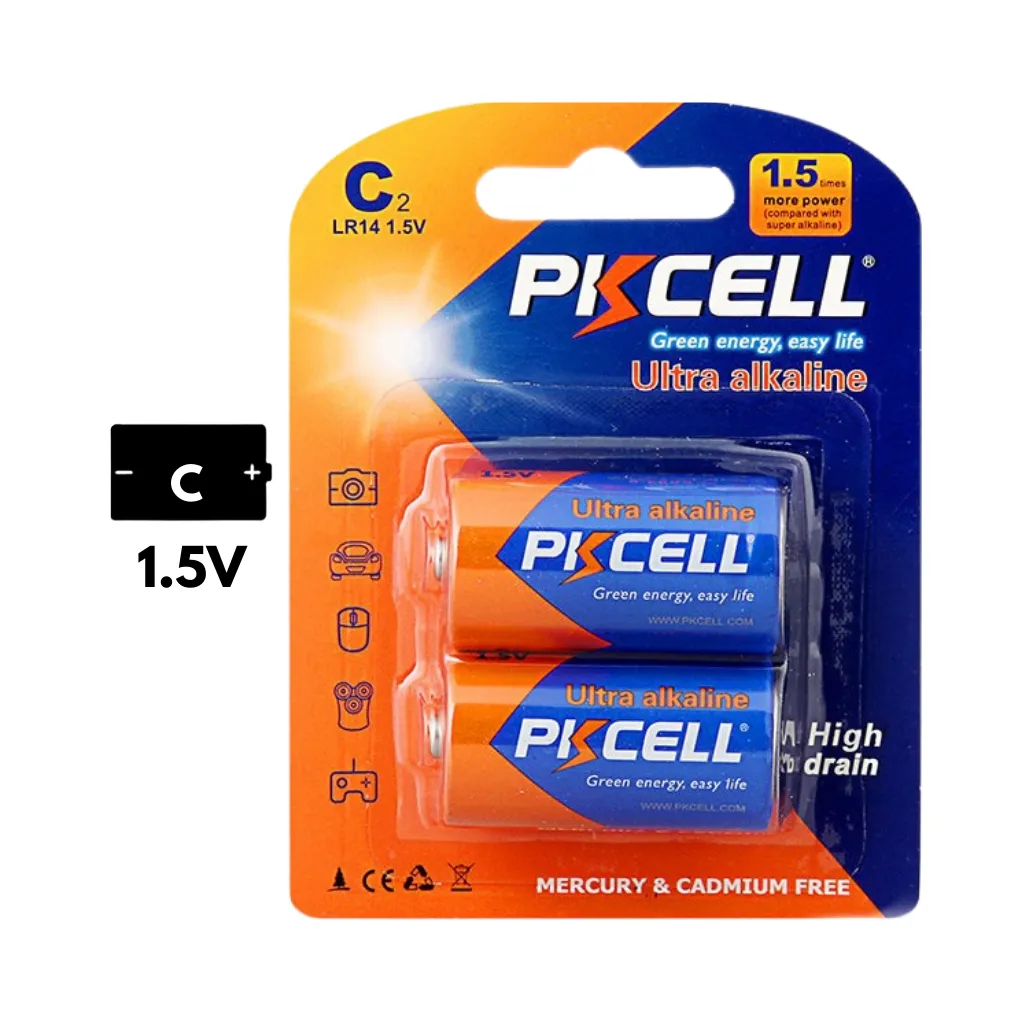 [LR14-1.5V] PILA C ULTRA ALCALINA 1.5V LR14-2B (C-AM-2) BLISx2UNID. PKCELL